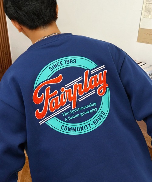 セール】グラフィック ワイド スウェット プルオーバー 裏起毛 長袖