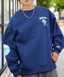 グラフィック ワイド スウェット プルオーバー 裏起毛 長袖 トレーナー 韓国