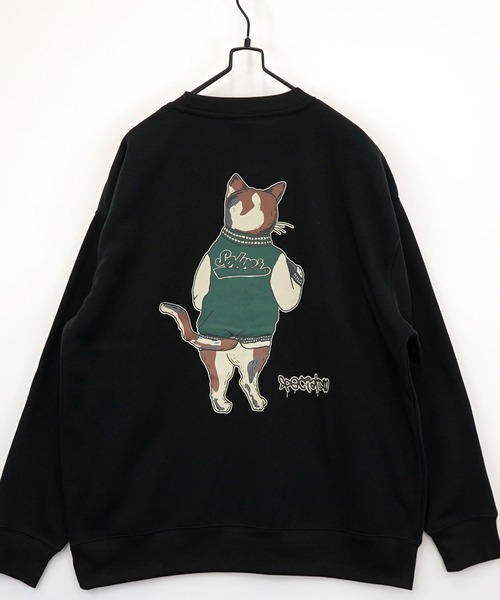 セール】グラフィック ワイド スウェット プルオーバー 裏起毛 長袖