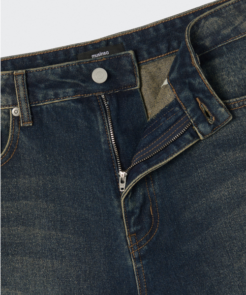 MUSINSA STANDARD（ムシンサスタンダード）の「ディストロイドニワイドデニムパンツ[ダークブルー]（デニムパンツ・メンズ・その他・29/30/31/33/26/27/28/40/38/42/36/34/32）」の9枚目の写真