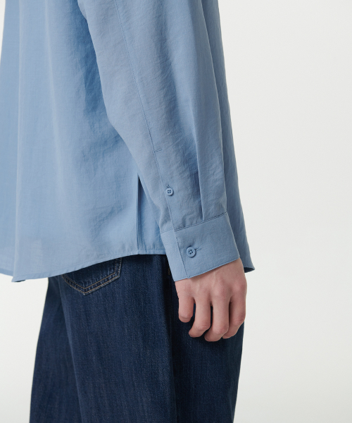 MUSINSA STANDARD（ムシンサスタンダード）の「リラックスドリネンライクシャツ[サックスブルー]（シャツ/ブラウス・メンズ・その他・SMALL/MEDIUM/LARGE/X-LARGE/XX-LARGE）」の6枚目の写真