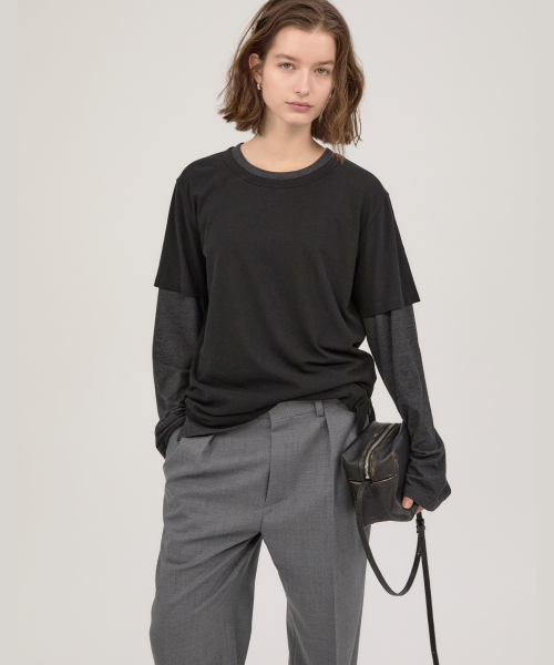 NOHANT（ノアン）の「レイヤードTシャツセット ブラック（Tシャツ/カットソー・レディース・ブラック・SMALL/MEDIUM/LARGE）」の5枚目の写真