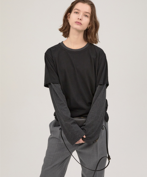 NOHANT（ノアン）の「レイヤードTシャツセット ブラック（Tシャツ/カットソー・レディース・ブラック・SMALL/MEDIUM/LARGE）」の6枚目の写真