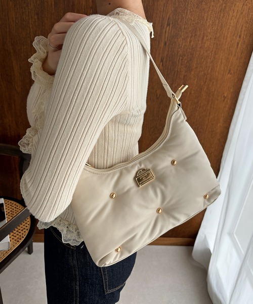 my twilight（マイトワイライト）の「mytwilight PARISモチーフ パフィーバッグ（ハンドバッグ・レディース・アイボリー/ブラック/ライトブルー・FREE）」の2枚目の写真