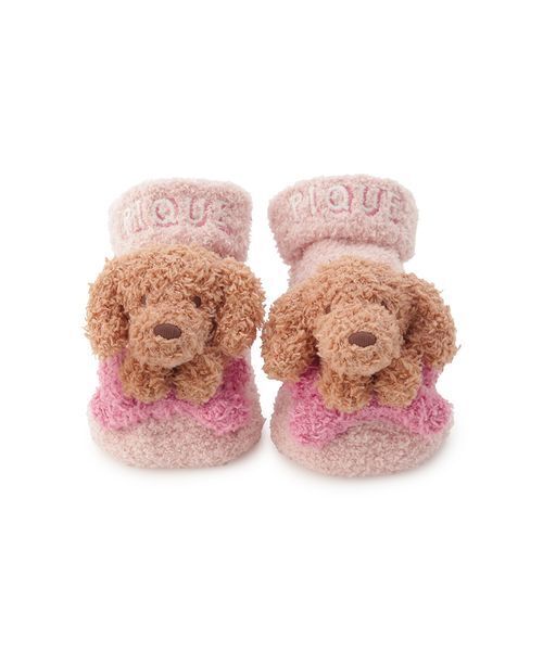 gelato pique(ジェラートピケ)の「【BABY】ベビモコダックスフンドソックス(ベビーシューズ/ベビーソックス・キッズ・グレー/ピンク・7)」の1枚目の写真