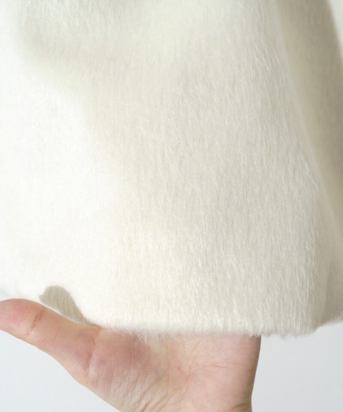 flower（フラワー）の「フラッフィーコート5（ノーカラーコート・レディース・ホワイト/ネイビー・FREE）」の11枚目の写真