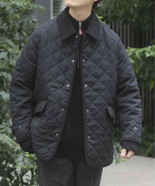 ITEMS URBANRESEARCH（アイテムズ アーバンリサーチ）の「襟コーデュロイ 中綿キルティングジャケット（ダウンジャケット/コート・メンズ・ブラック系その他/ブルー系その他/ネイビー/ブラック・LARGE/MEDIUM）」の3枚目の写真