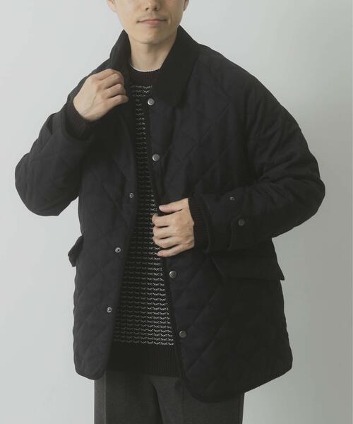 ITEMS URBANRESEARCH（アイテムズ アーバンリサーチ）の「襟コーデュロイ 中綿キルティングジャケット（ダウンジャケット/コート・メンズ・ブラック系その他/ブルー系その他/ネイビー/ブラック・LARGE/MEDIUM）」の14枚目の写真