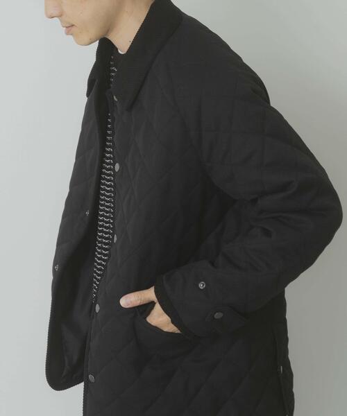 ITEMS URBANRESEARCH（アイテムズ アーバンリサーチ）の「襟コーデュロイ 中綿キルティングジャケット（ダウンジャケット/コート・メンズ・ブラック系その他/ブルー系その他/ネイビー/ブラック・LARGE/MEDIUM）」の13枚目の写真