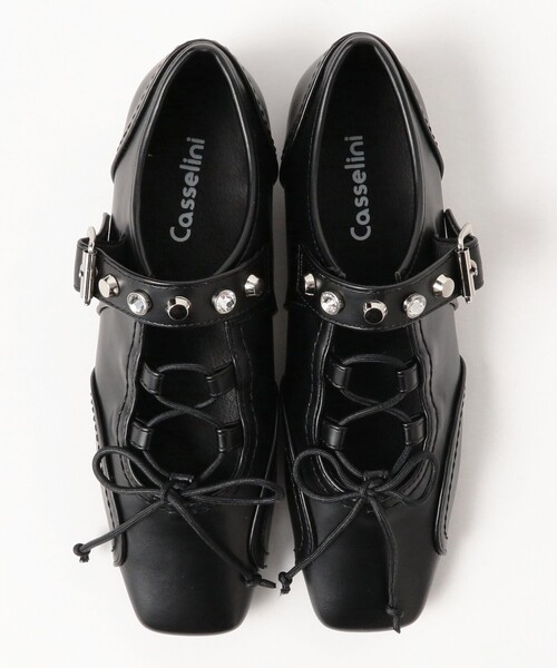 Casselini（キャセリーニ）の「Casselini / レースアップ スニーカー（パンプス・レディース・ブラック/ブラック系その他4・24.5cm/24.0cm/23.5cm/23㎝）」の13枚目の写真