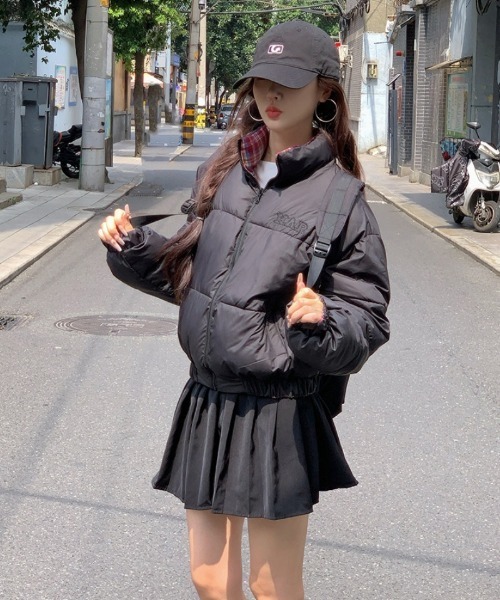 Ritzy(リッツィー)の「2WAY 無地&チェックリバーシブル エコダウンジャケット(ダウンジャケット/コート・レディース・ネイビー/ブラック・L/M)」の17枚目の写真