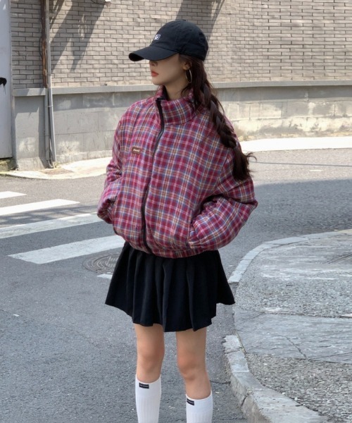 Ritzy(リッツィー)の「2WAY 無地&チェックリバーシブル エコダウンジャケット(ダウンジャケット/コート・レディース・ネイビー/ブラック・L/M)」の21枚目の写真