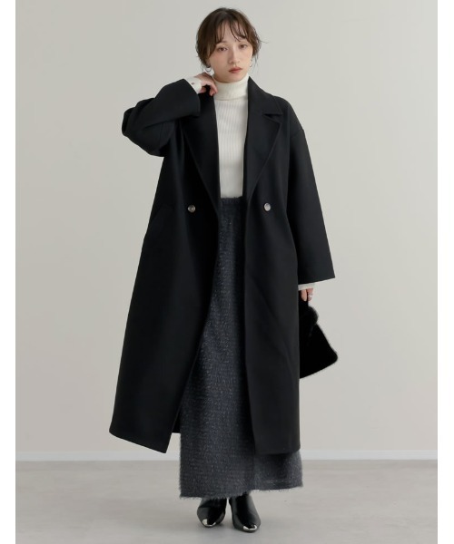 セール】サイドスリットロングチェスターコート（ステンカラーコート