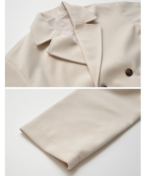 Re:EDIT（リエディ）の「サイドスリットロングチェスターコート（ステンカラーコート・レディース・ブラック/ベージュ/チャコール/アイボリー・MEDIUM）」の21枚目の写真