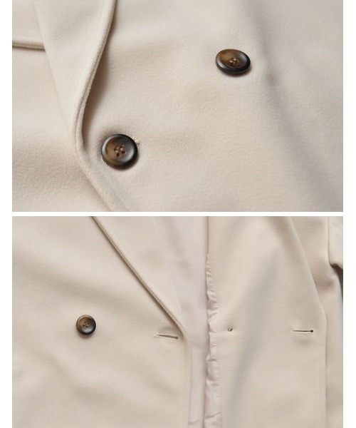 Re:EDIT（リエディ）の「サイドスリットロングチェスターコート（ステンカラーコート・レディース・ブラック/ベージュ/チャコール/アイボリー・MEDIUM）」の22枚目の写真