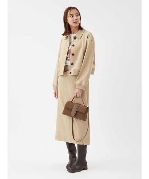 Mila Owen(ミラオーウェン)の「【セットアップ対応】スウェードアシメストレートスカート(スカート・レディース・ベージュ/ミント/キャメル・1/0)」の13枚目の写真