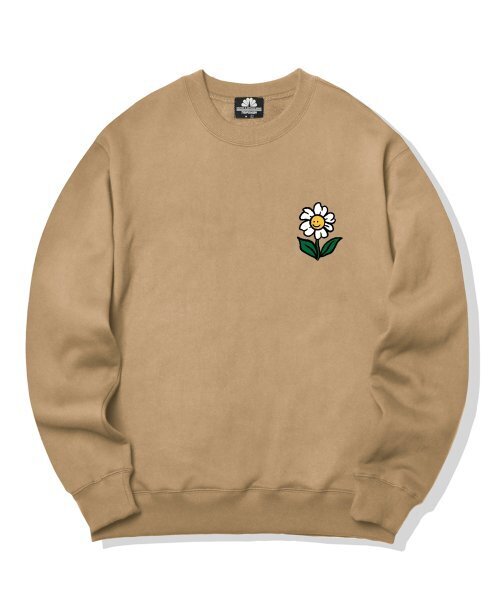 TRIPSHION(トリップション)の「シングルフラワーロゴクルーネック - ベージュ(スウェット・メンズ・その他・X-LARGE/MEDIUM/LARGE)」の1枚目の写真