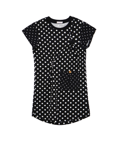 HETIT(ヘティ)の「ドットミックスロングTシャツ(ブラック)(Tシャツ/カットソー・レディース・その他・FREE)」の1枚目の写真