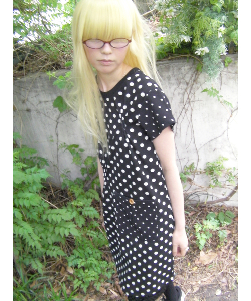 HETIT(ヘティ)の「ドットミックスロングTシャツ(ブラック)(Tシャツ/カットソー・レディース・その他・FREE)」の5枚目の写真