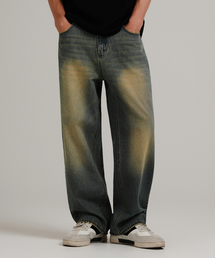 LXT（エルエックスティー）の「ワイドシロスパンウォッシュドデニムパンツ【サンドブルー】（デニムパンツ）」