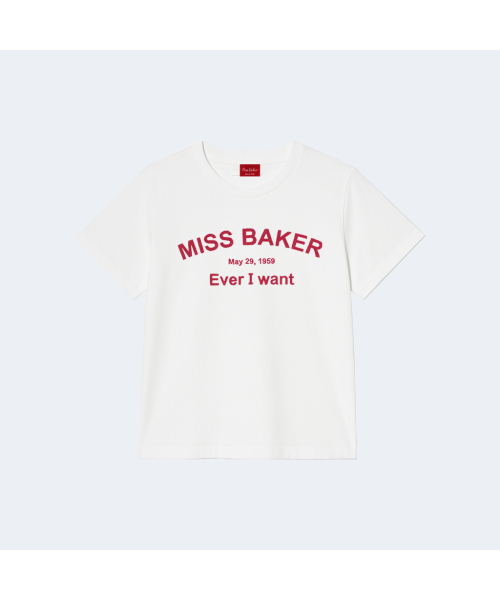 MISS BAKER(ミス ベイカー)の「アーチロゴチェーン刺繍Tシャツホワイト(Tシャツ/カットソー・レディース・ホワイト・SMALL/MEDIUM)」の2枚目の写真