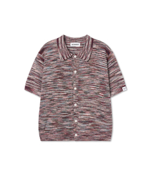 APOSTROPHE COMMA（アポストロフィコンマ）の「ブークルカラー半袖ニットカーディガン_ミックス（カーディガン/ボレロ）」