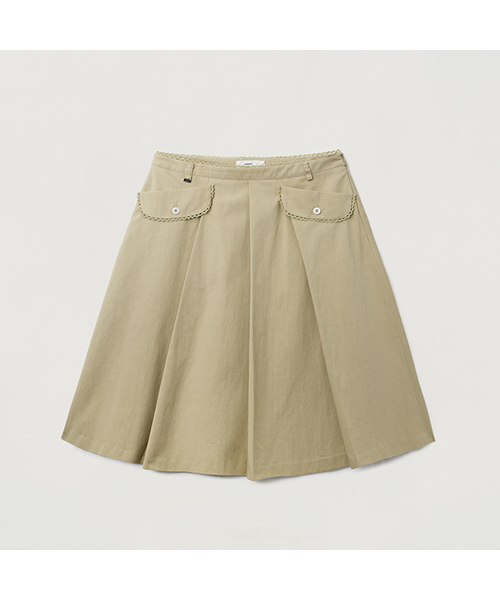 AARAN(アラン)の「レースポイントプリーツミディスカート_ベージュ(スカート・レディース・その他・SMALL/MEDIUM)」の1枚目の写真