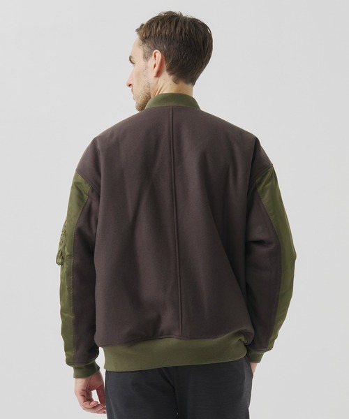 CINOH(チノ)の「【CINOH/チノ】別注NYLON LAYERED BLOUSON(MA-1・メンズ・ブラック/カーキ・48/44/46)」の9枚目の写真
