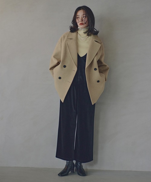 N.（N. Natural Beauty Basic）（エヌエヌナチュラルビューティーベーシック）の「Vネックベロアサロペット（サロペット/オーバーオール・レディース・ブラック/ダークブラウン・P/S/MEDIUM）」の14枚目の写真