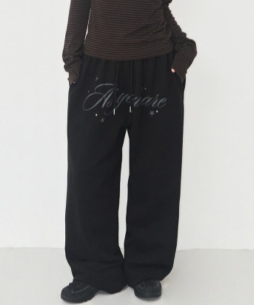 as you are(アズユーアー)の「◇ASYOUARE◇ブランド直輸入正規品/AU レタリング ロング スウェット パンツ AU LETTERING LONG SWEAT PANTS(スウェットパンツ・レディース・グリーン系その他/グレー/ブラック・S/M)」の4枚目の写真