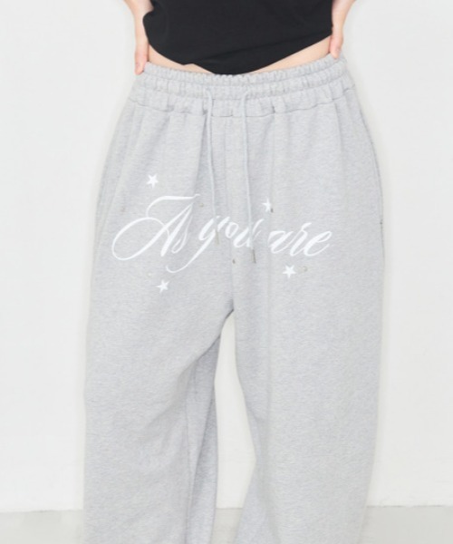 as you are(アズユーアー)の「◇ASYOUARE◇ブランド直輸入正規品/AU レタリング ロング スウェット パンツ AU LETTERING LONG SWEAT PANTS(スウェットパンツ・レディース・グリーン系その他/グレー/ブラック・S/M)」の8枚目の写真