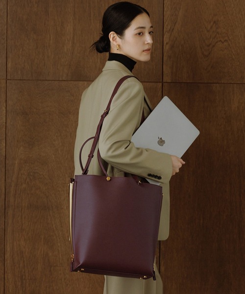 E'POR(エポール)の「【E'POR】Y BAG Large/A4対応・通勤・26AW(トートバッグ・レディース・キナリ/ダークグリーン/グレー/ダークブラウン/ブラック/ワイン/ベージュ・FREE)」の7枚目の写真
