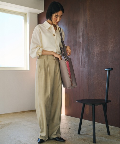 E'POR（エポール）の「【E'POR】Y BAG Large/A4対応・通勤・26SS（トートバッグ・レディース・キナリ/ダークグリーン/グレー/ダークブラウン/ブラック・FREE）」の8枚目の写真