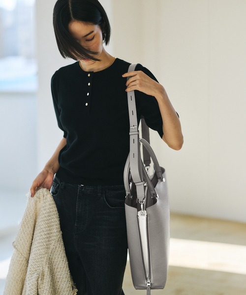 E'POR（エポール）の「【E'POR】Y BAG Large/A4対応・通勤・26SS（トートバッグ・レディース・キナリ/ダークグリーン/グレー/ダークブラウン/ブラック・FREE）」の12枚目の写真