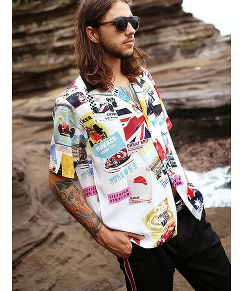 GOZER（ゴーザー）の「GRAND PRIX HAWAIIAN SHIRT_WHITE（シャツ/ブラウス・メンズ・その他・LARGE/MEDIUM）」の2枚目の写真