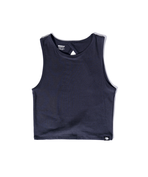 WHILE(ワイル)の「リムクロップドスリーブレス(NAVY)(Tシャツ/カットソー・レディース・その他・FREE)」の5枚目の写真