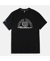 ランオフビッグロゴ半袖コットンTシャツブラック