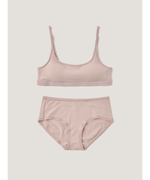 SOOPUI（スープイ）の「[SET] Square Soft Bamboo Bra & Panties - Mauve（ブラ&ショーツ）」