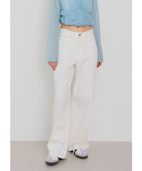 BUTTON UP(ボタンアップ)の「MARTAIN ワイドコットンパンツ (アイボリー)(その他パンツ・レディース・その他・LARGE/MEDIUM/SMALL)」の1枚目の写真