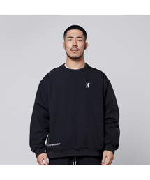 OVERTIA（オーバーシャ）の「Functional fleece warm-up oversized man-to-man black（スウェット）」