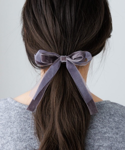 flower（フラワー）の「スウィートリボンピン（ヘアピン・レディース・グレー/ブラック/ピンク/ブラウン・FREE）」の2枚目の写真