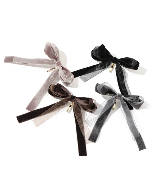 flower（フラワー）の「スウィートリボンピン（ヘアピン・レディース・グレー/ブラック/ピンク/ブラウン・FREE）」の5枚目の写真