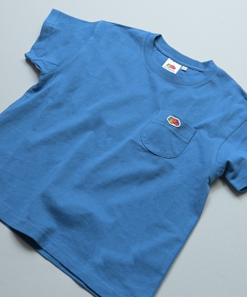 FRUIT OF THE LOOM（フルーツオブザルーム）の「【FRUIT OF THE LOOM】別注半袖ポケT（Tシャツ/カットソー・キッズ・ブルー/ホワイト系その他/グレー系その他/チャコール/マスタード/パープル系その他/ライトピンク/オフホワイト・100/110/160/90/80/150/140/130/120/95）」の6枚目の写真