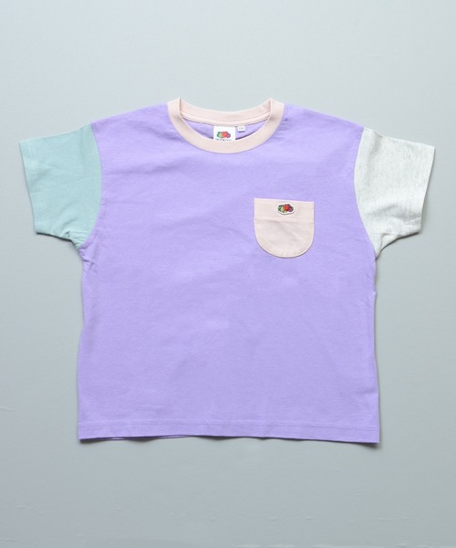 FRUIT OF THE LOOM（フルーツオブザルーム）の「【FRUIT OF THE LOOM】別注半袖ポケT（Tシャツ/カットソー・キッズ・ブルー/ホワイト系その他/グレー系その他/チャコール/マスタード/パープル系その他/ライトピンク/オフホワイト・100/110/160/90/80/150/140/130/120/95）」の22枚目の写真