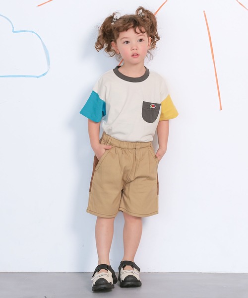 FRUIT OF THE LOOM（フルーツオブザルーム）の「【FRUIT OF THE LOOM】別注半袖ポケT（Tシャツ/カットソー・キッズ・ブルー/ホワイト系その他/グレー系その他/チャコール/マスタード/パープル系その他/ライトピンク/オフホワイト・100/110/160/90/80/150/140/130/120/95）」の9枚目の写真