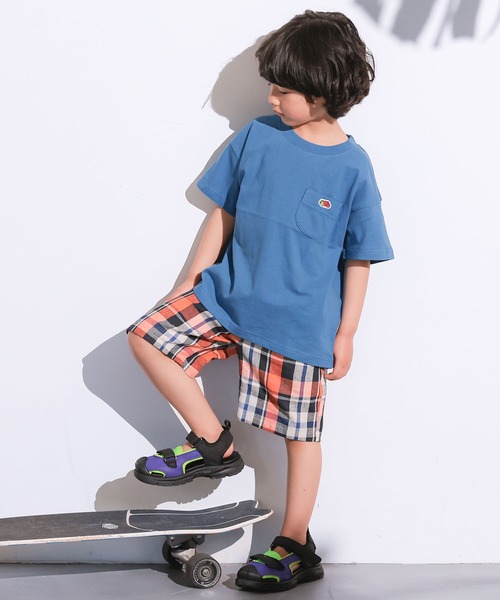 FRUIT OF THE LOOM（フルーツオブザルーム）の「【FRUIT OF THE LOOM】別注半袖ポケT（Tシャツ/カットソー・キッズ・ブルー/ホワイト系その他/グレー系その他/チャコール/マスタード/パープル系その他/ライトピンク/オフホワイト・100/110/160/90/80/150/140/130/120/95）」の21枚目の写真