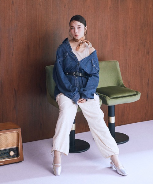 earth music&ecology（アースミュージックアンドエコロジー）の「【2026SS】ウエスタンデニムシャツ（シャツ/ブラウス・レディース・ライトインディゴブルー/ブルー系その他・FREE）」の6枚目の写真