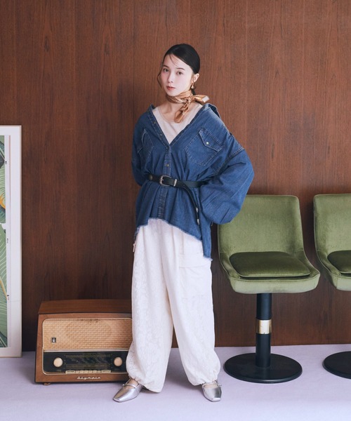 earth music&ecology（アースミュージックアンドエコロジー）の「【2026SS】ウエスタンデニムシャツ（シャツ/ブラウス・レディース・ライトインディゴブルー/ブルー系その他・FREE）」の10枚目の写真