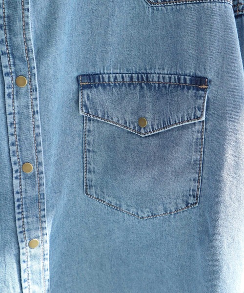 earth music&ecology（アースミュージックアンドエコロジー）の「【2026SS】ウエスタンデニムシャツ（シャツ/ブラウス・レディース・ライトインディゴブルー/ブルー系その他・FREE）」の14枚目の写真