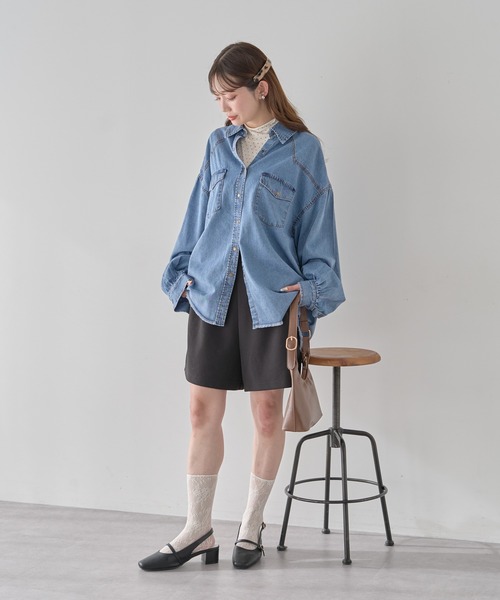 earth music&ecology（アースミュージックアンドエコロジー）の「【2026SS】ウエスタンデニムシャツ（シャツ/ブラウス・レディース・ライトインディゴブルー/ブルー系その他・FREE）」の18枚目の写真